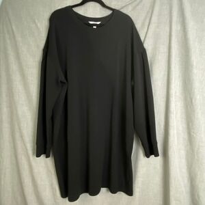 SPANX Black Long Sleeve Crew Neck Tunic Dress Plus Size 3X Cozy Minimalist